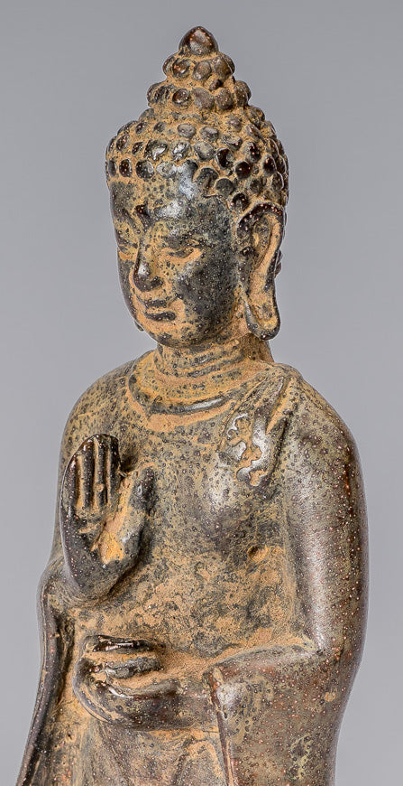 Buddha Statue-Antike Indonesische Stil Bronze Standing Javanese Charity Buddha Statue-17cm/7 "