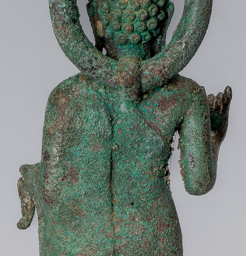 Statua del Buddha - Antique Insegnamento giavanese in bronzo in bronzo bronzo - 18 cm/7 "