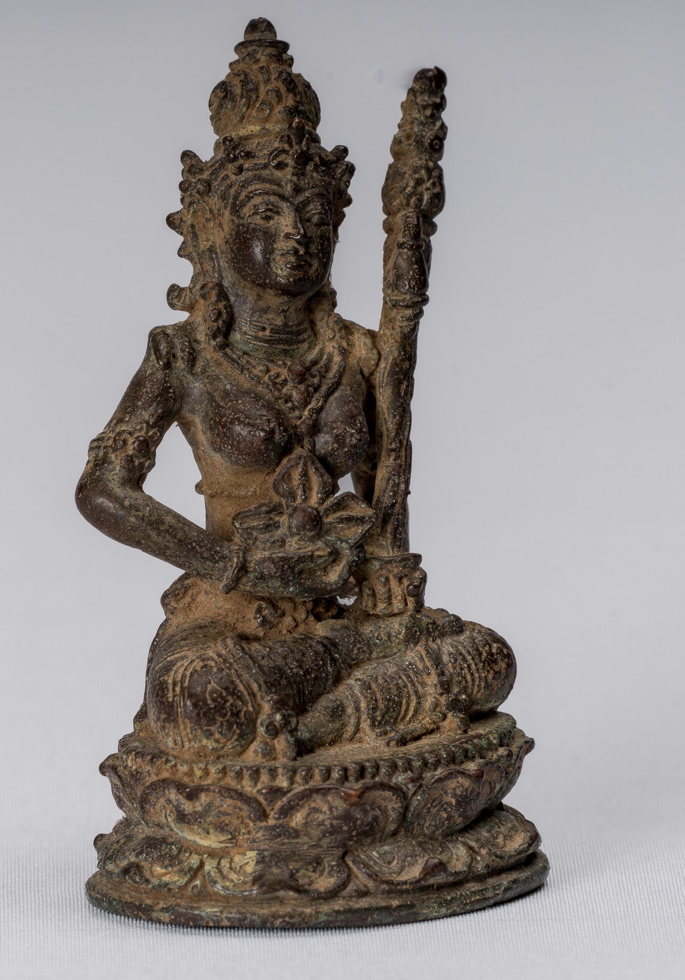 Statue de Tara-Antique Java Style indonésien Bronze Devi Tara Statue-8cm/3 "