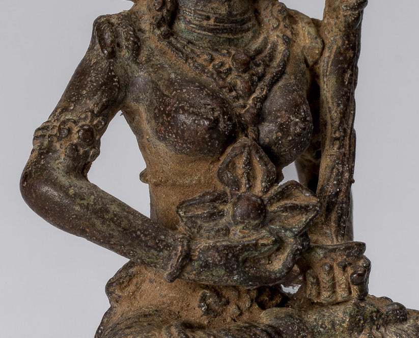 Statue de Tara-Antique Java Style indonésien Bronze Devi Tara Statue-8cm/3 "