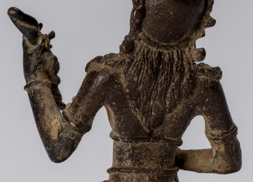Tara-Statue – antike indonesische Bronze-Devi-Tara-Statue im Java-Stil – 8 cm.