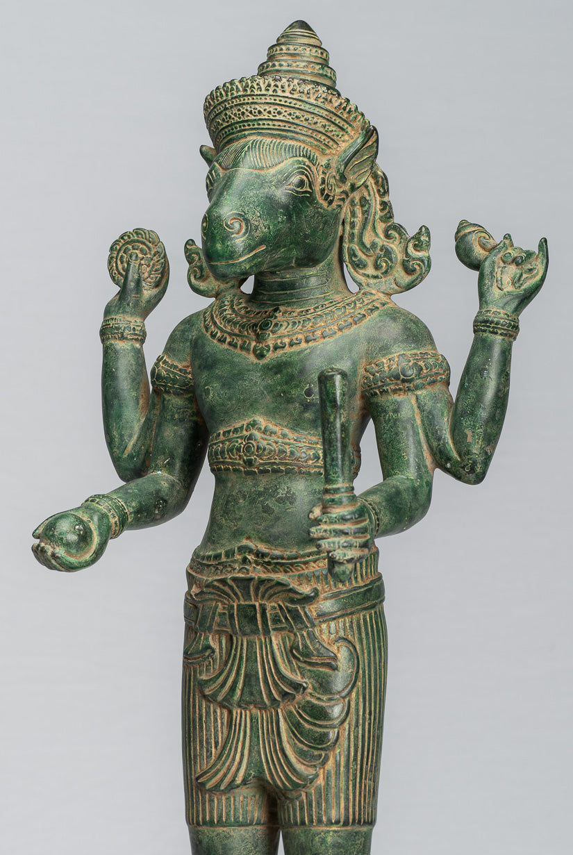 Estatua de Kalkin - Estilo antiguo de estilos de pie de pie Hayagriva Kalkin Horse de Vishnu - 56cm/22 "