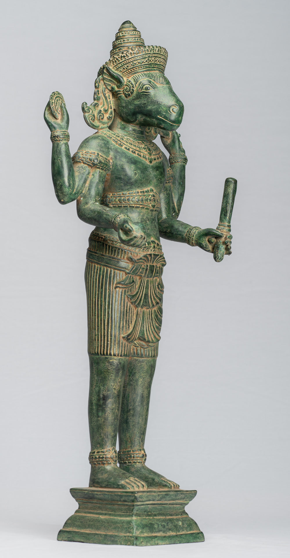 Estatua de Kalkin - Estilo antiguo de estilos de pie de pie Hayagriva Kalkin Horse de Vishnu - 56cm/22 "