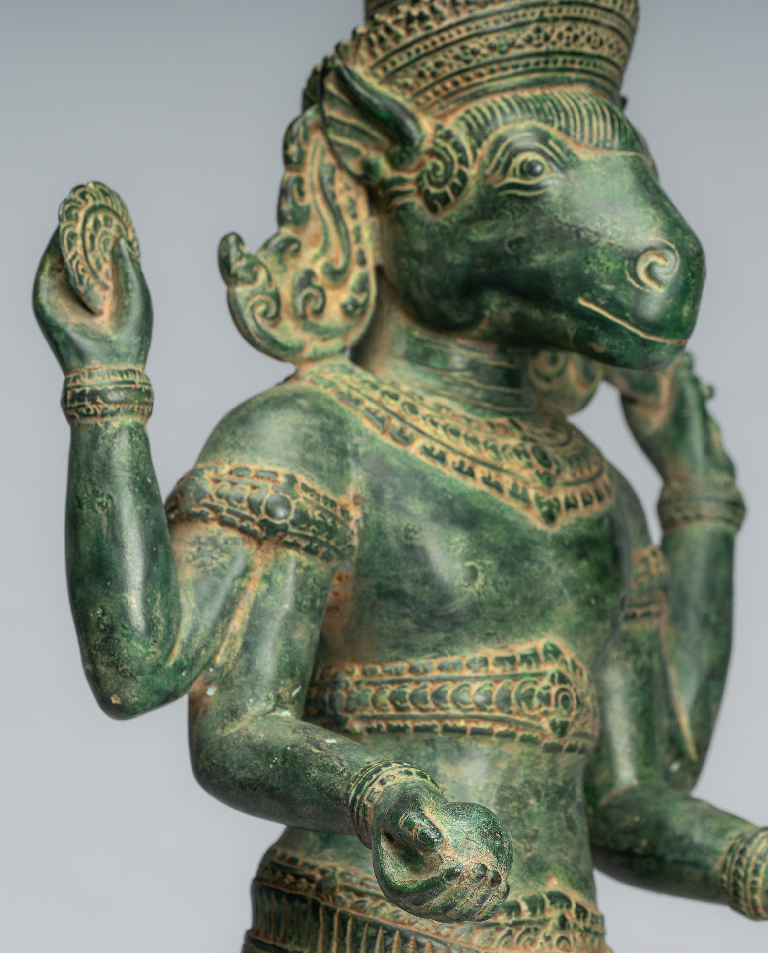 Estatua de Kalkin - Estilo antiguo de estilos de pie de pie Hayagriva Kalkin Horse de Vishnu - 56cm/22 "