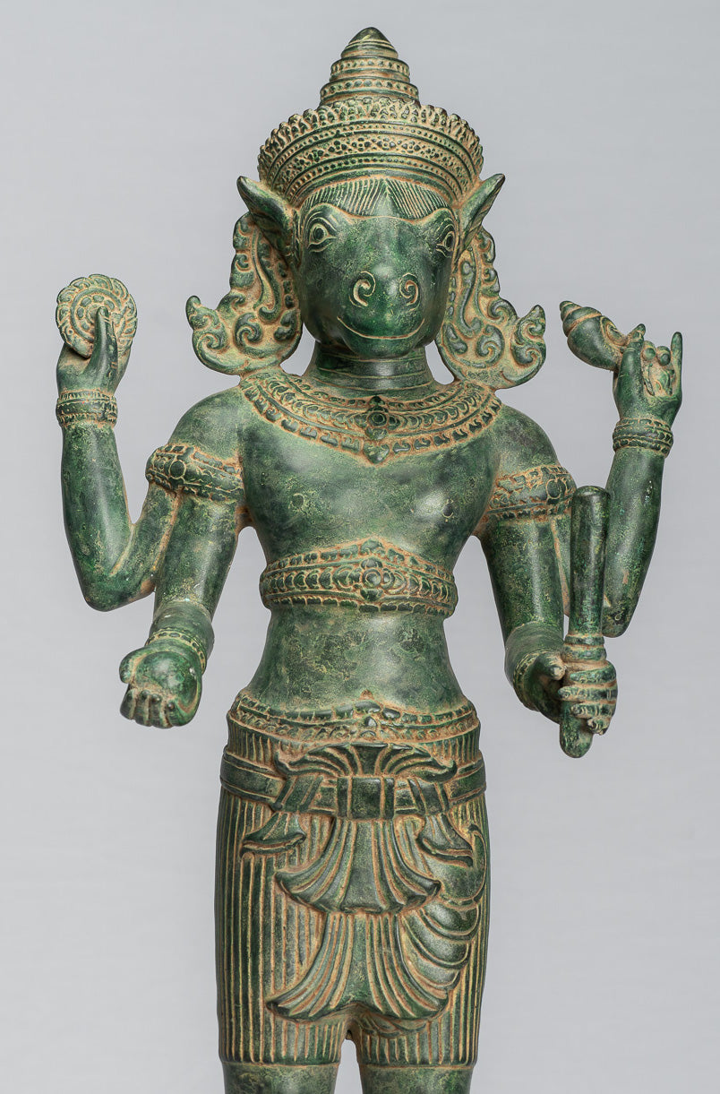 Estatua de Kalkin - Estilo antiguo de estilos de pie de pie Hayagriva Kalkin Horse de Vishnu - 56cm/22 "