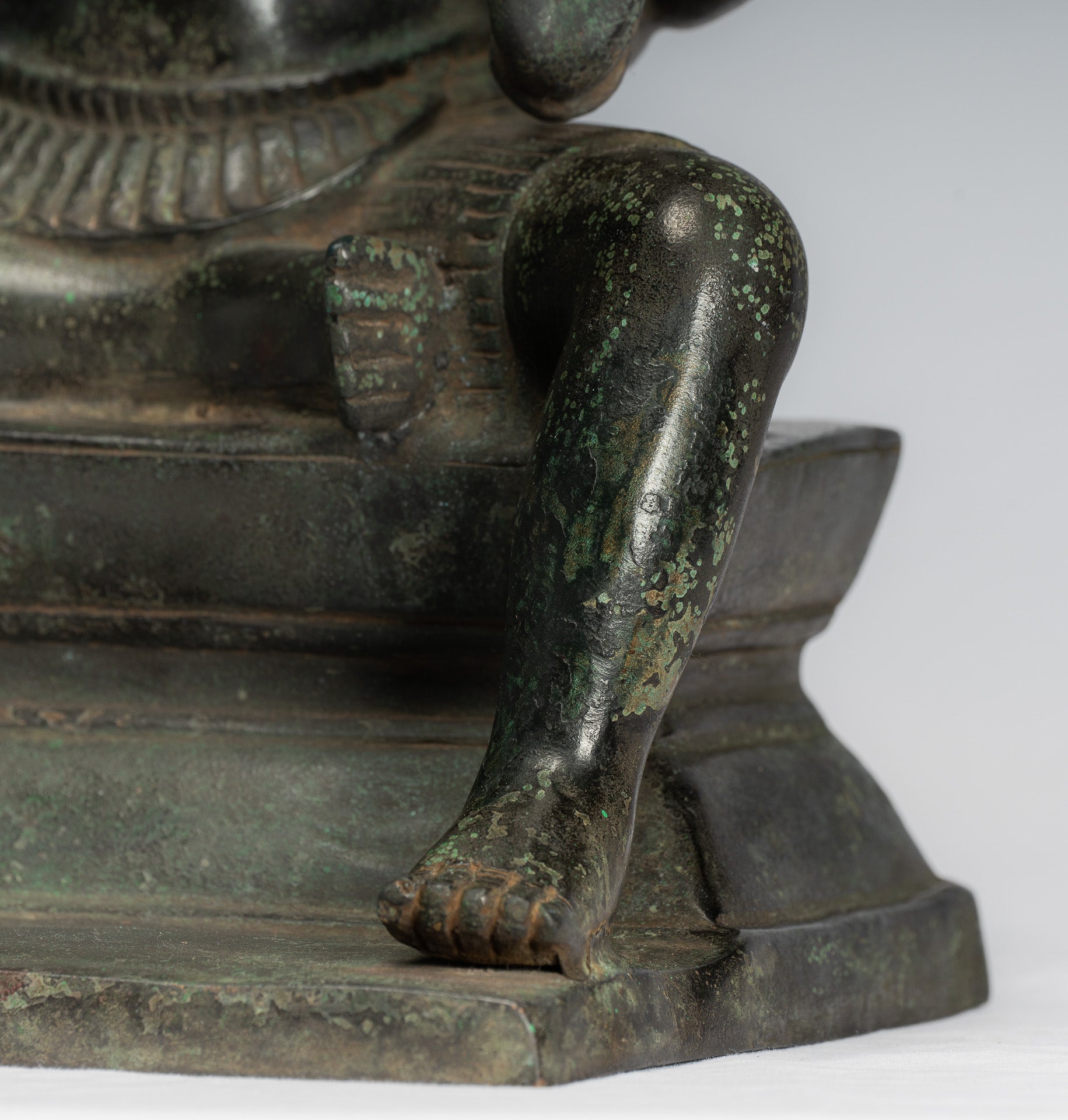 Brahma Statue - Antique Khmer Style Bronze 8 Arm Bayon Brahma - Hindu God Creation - 35cm/14"