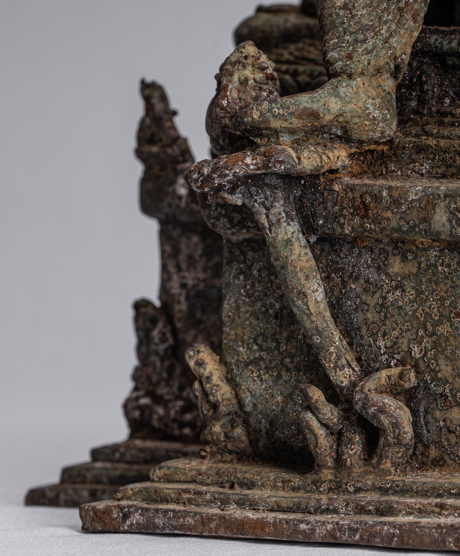 Buddha Statue-Antike Indonesische Stil Bronze Javanisch Schutz Buddha Statue-31cm/12 "