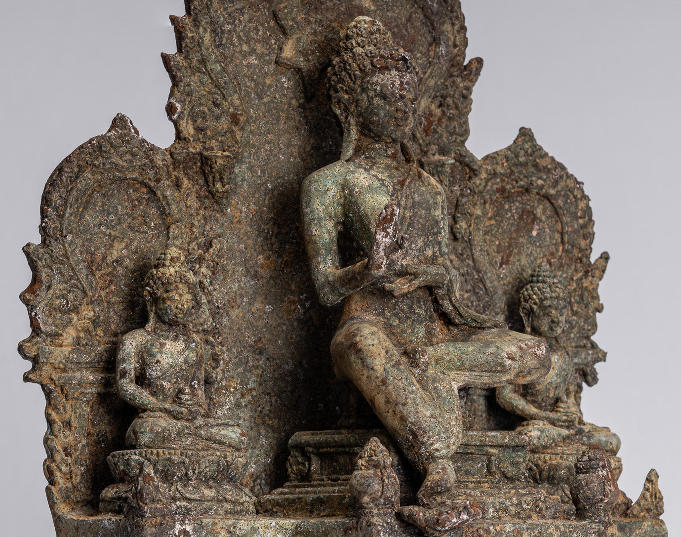 Buddha Statue-Antike Indonesische Stil Bronze Javanisch Schutz Buddha Statue-31cm/12 "