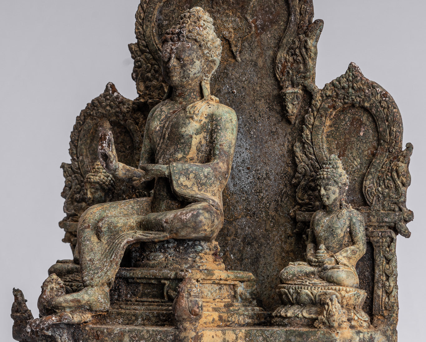 Buddha Statue-Antike Indonesische Stil Bronze Javanisch Schutz Buddha Statue-31cm/12 "