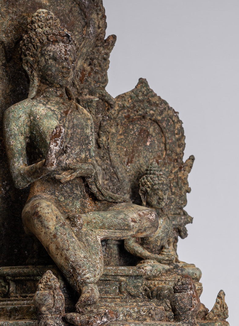 Buddha Statue-Antike Indonesische Stil Bronze Javanisch Schutz Buddha Statue-31cm/12 "