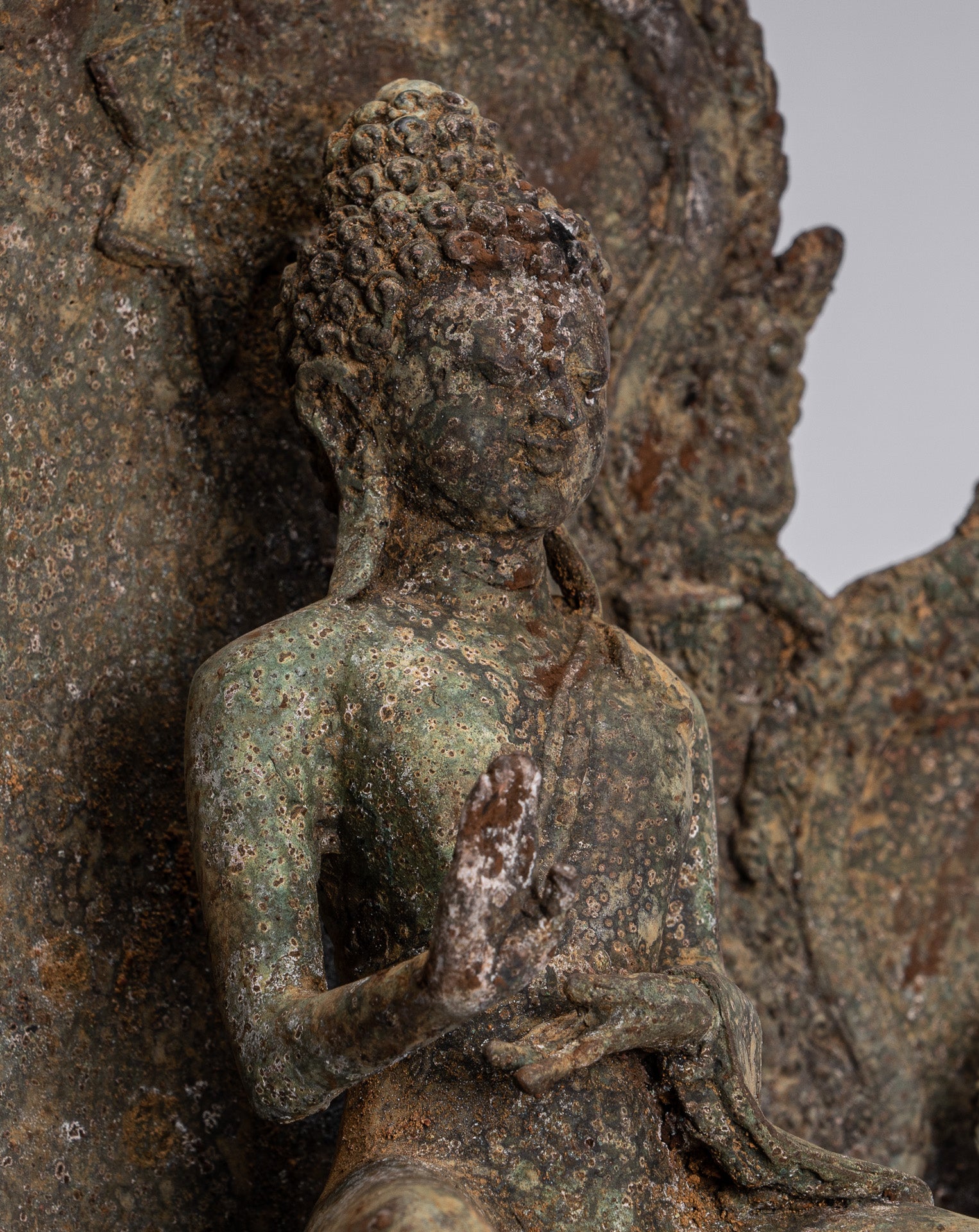 Buddha Statue-Antike Indonesische Stil Bronze Javanisch Schutz Buddha Statue-31cm/12 "