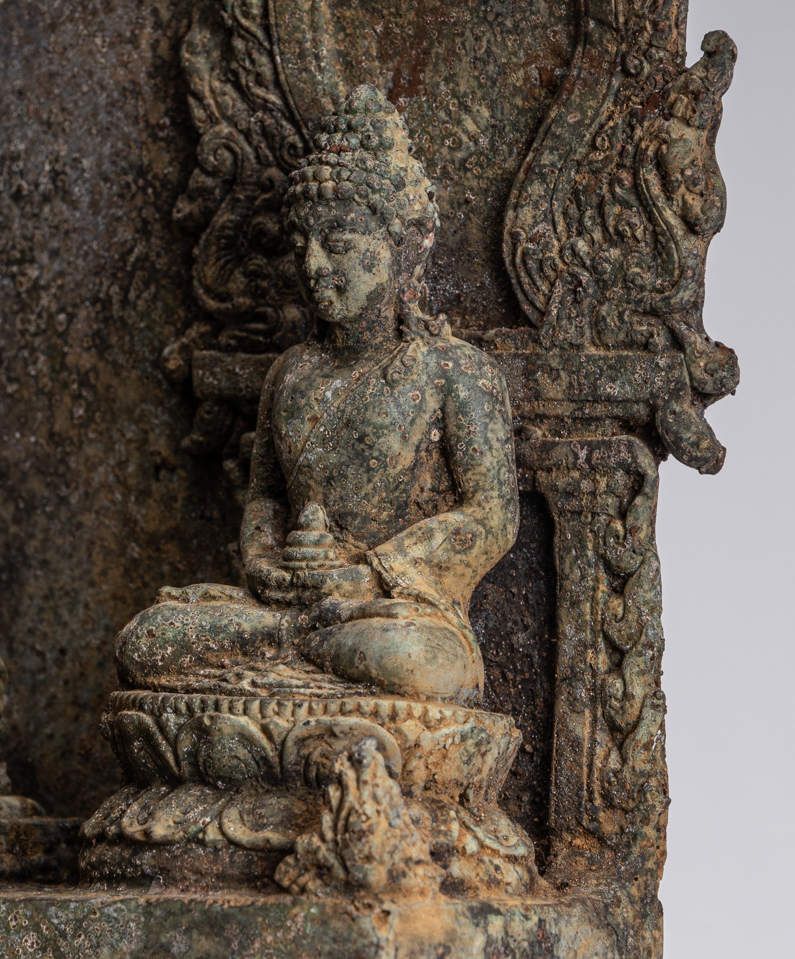 Buddha Statue-Antike Indonesische Stil Bronze Javanisch Schutz Buddha Statue-31cm/12 "