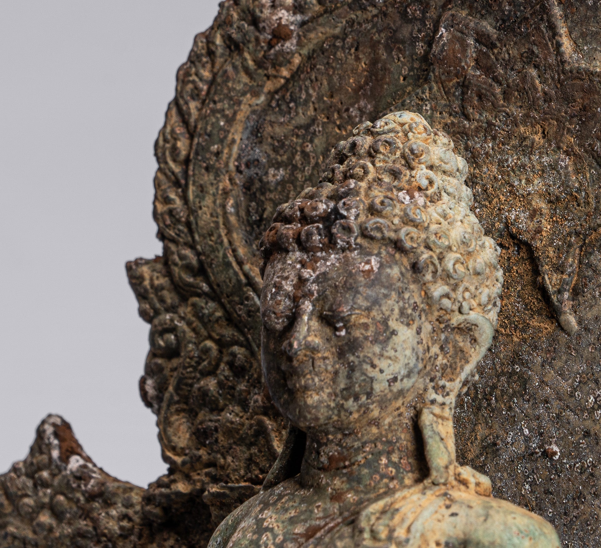 Buddha Statue-Antike Indonesische Stil Bronze Javanisch Schutz Buddha Statue-31cm/12 "