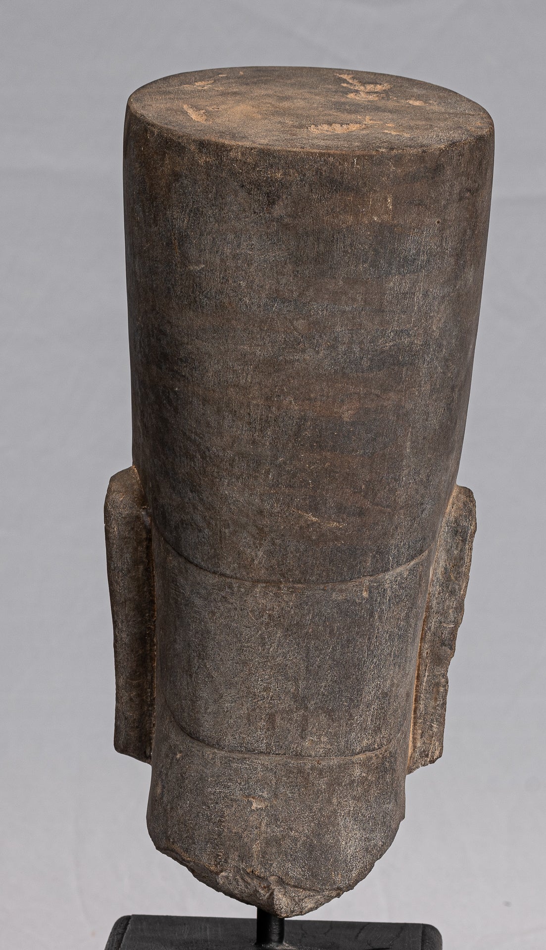 Statue Vishnu - Antique Phnom Da Style Stone Monted Vishnu Head - 37cm/15 "