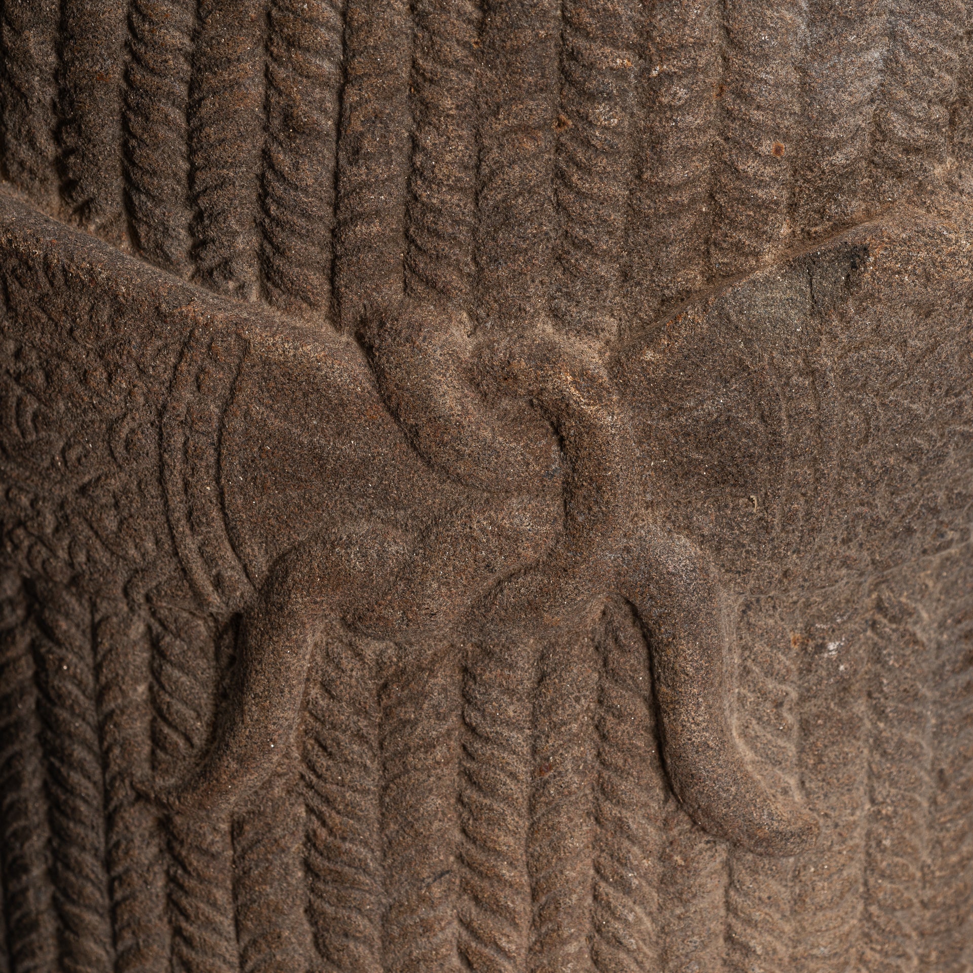 Vishnu Statue - Antique Banteay Srei Style Stone Mounted Khmer Vishnu Head - 57cm / 23"