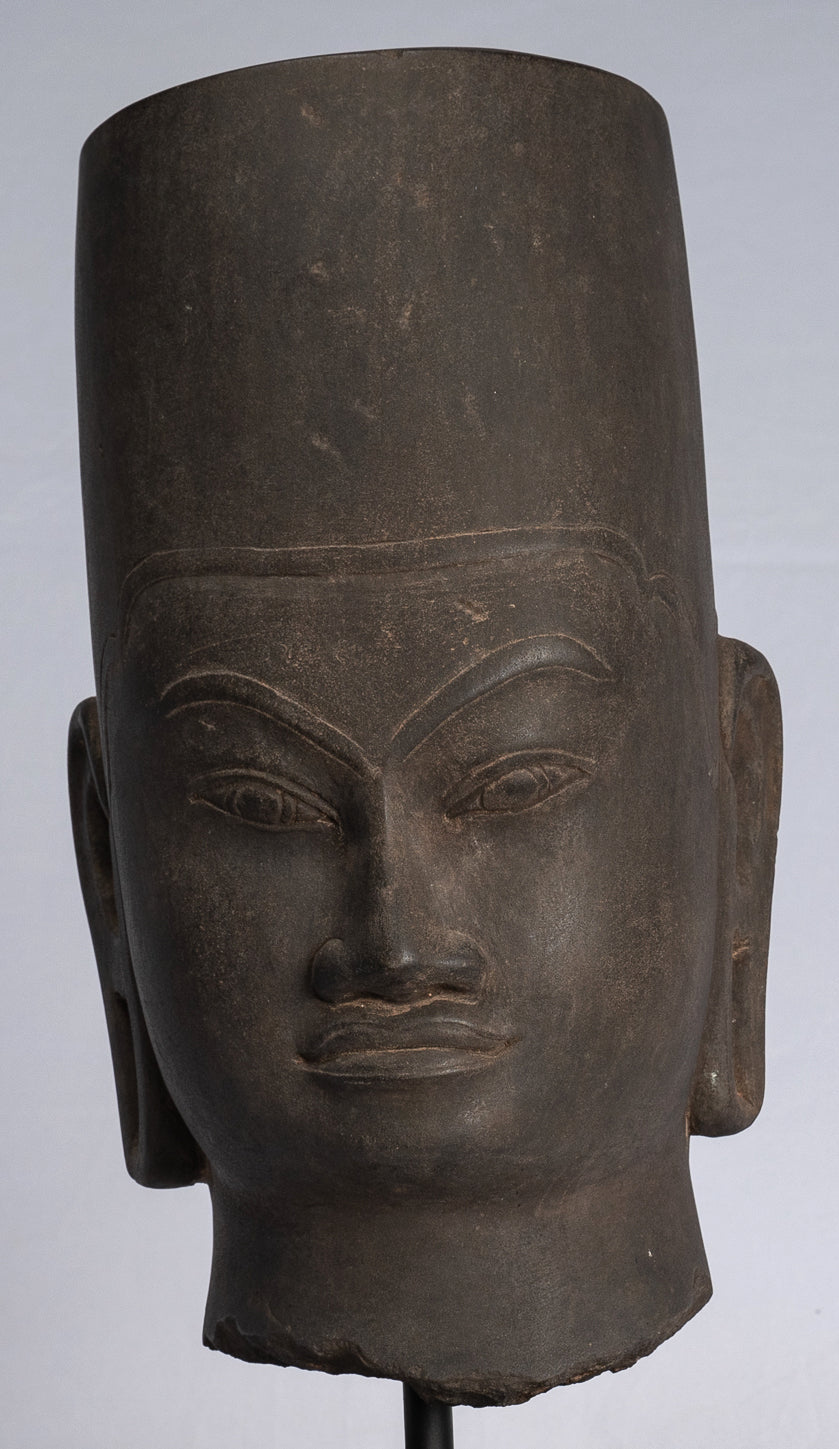 Statue Vishnu - Antique Phnom Da Style Hari Hari o Vishnu Head - 39cm/16 "