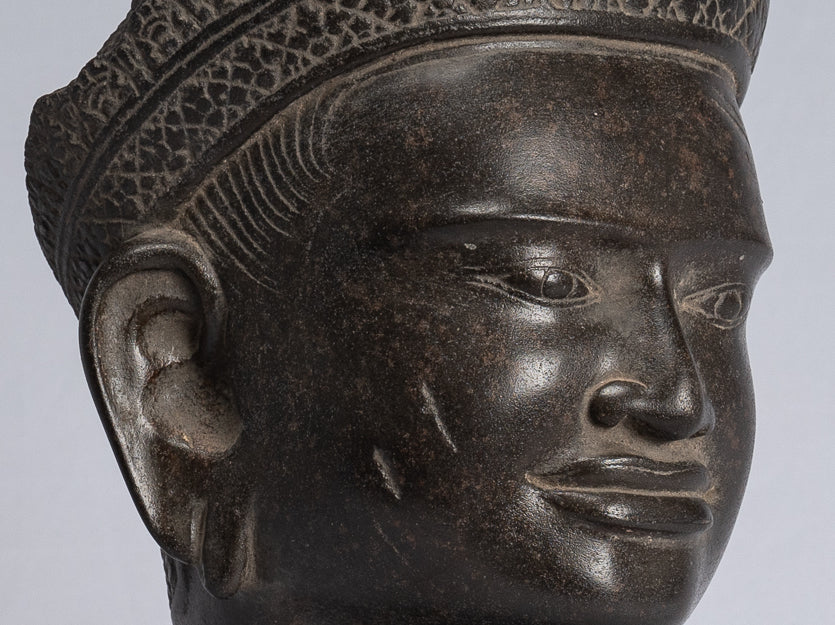 Estatua de Buda - Estatua de cabeza de Buda Khmer Khmer Style Khmer Buddha - 34cm/14 "