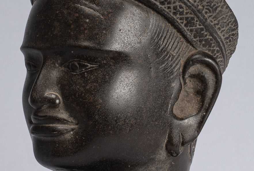Estatua de Buda - Estatua de cabeza de Buda Khmer Khmer Style Khmer Buddha - 34cm/14 "