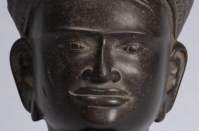 Estatua de Buda - Estatua de cabeza de Buda Khmer Khmer Style Khmer Buddha - 34cm/14 "