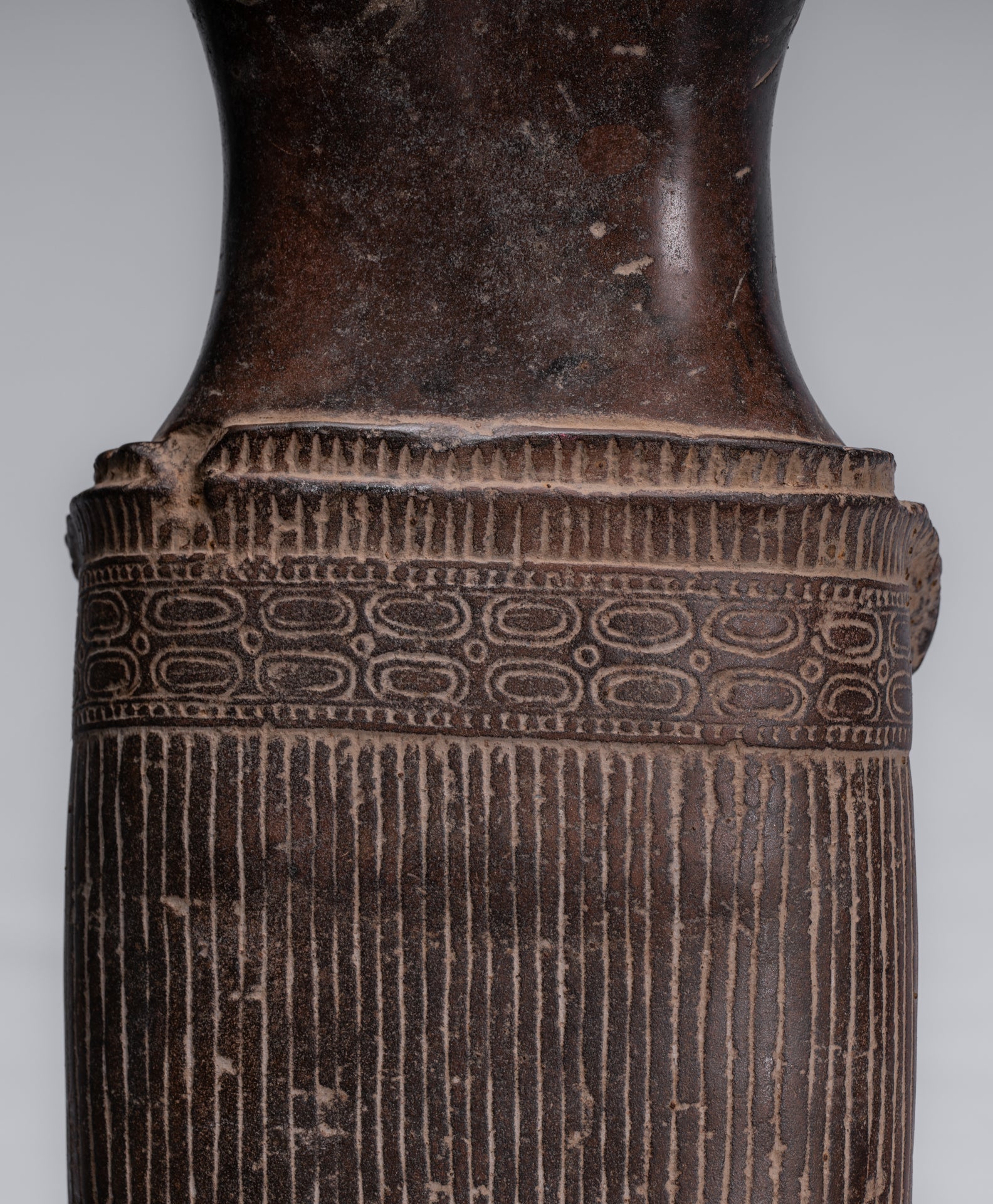 Antique Khmer Angkor Wat Style Stone Lakshmi Torso (probably) - 68cm/27"