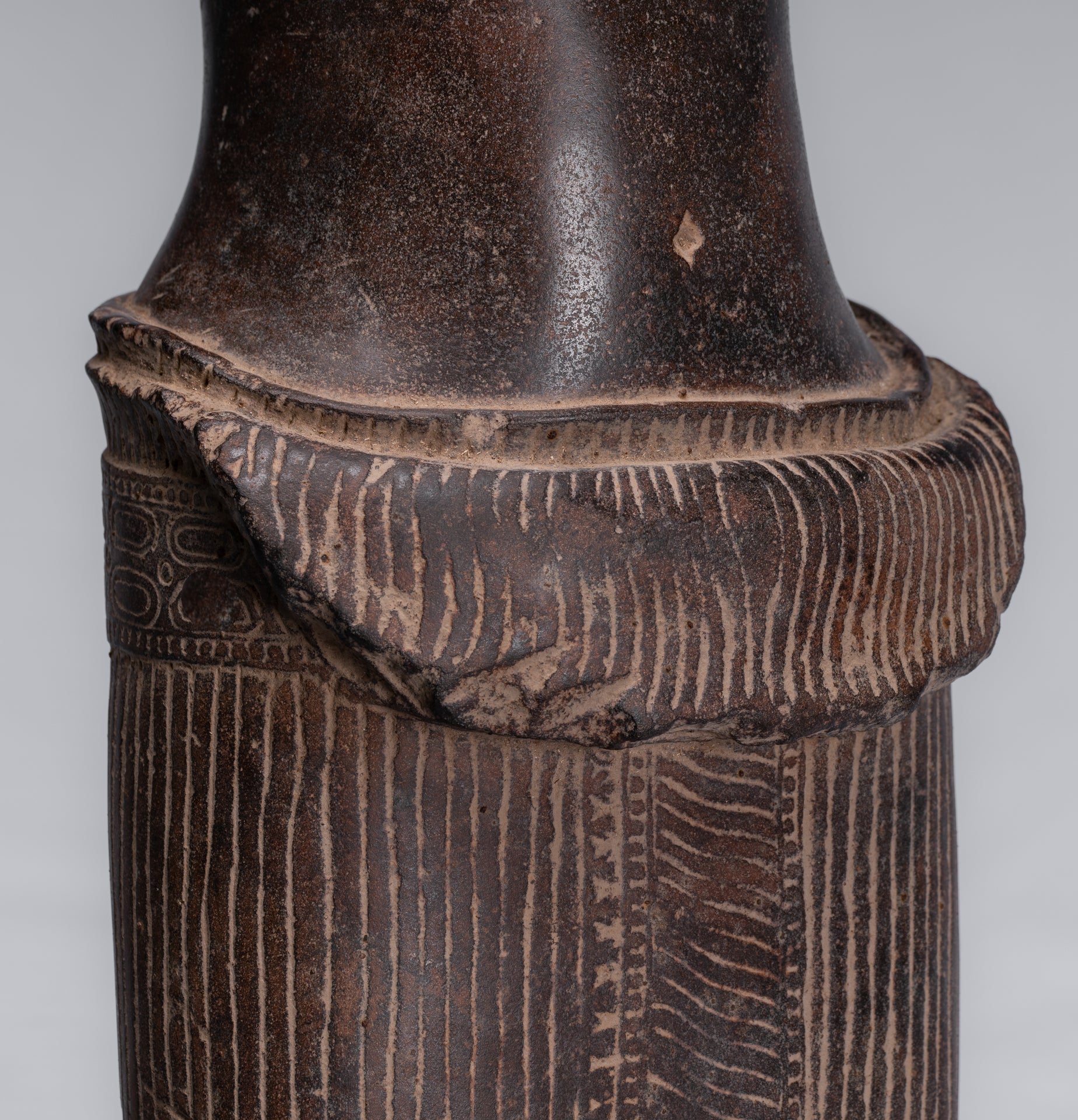 Antique Khmer Angkor Wat Style Stone Lakshmi Torso (probably) - 68cm/27"