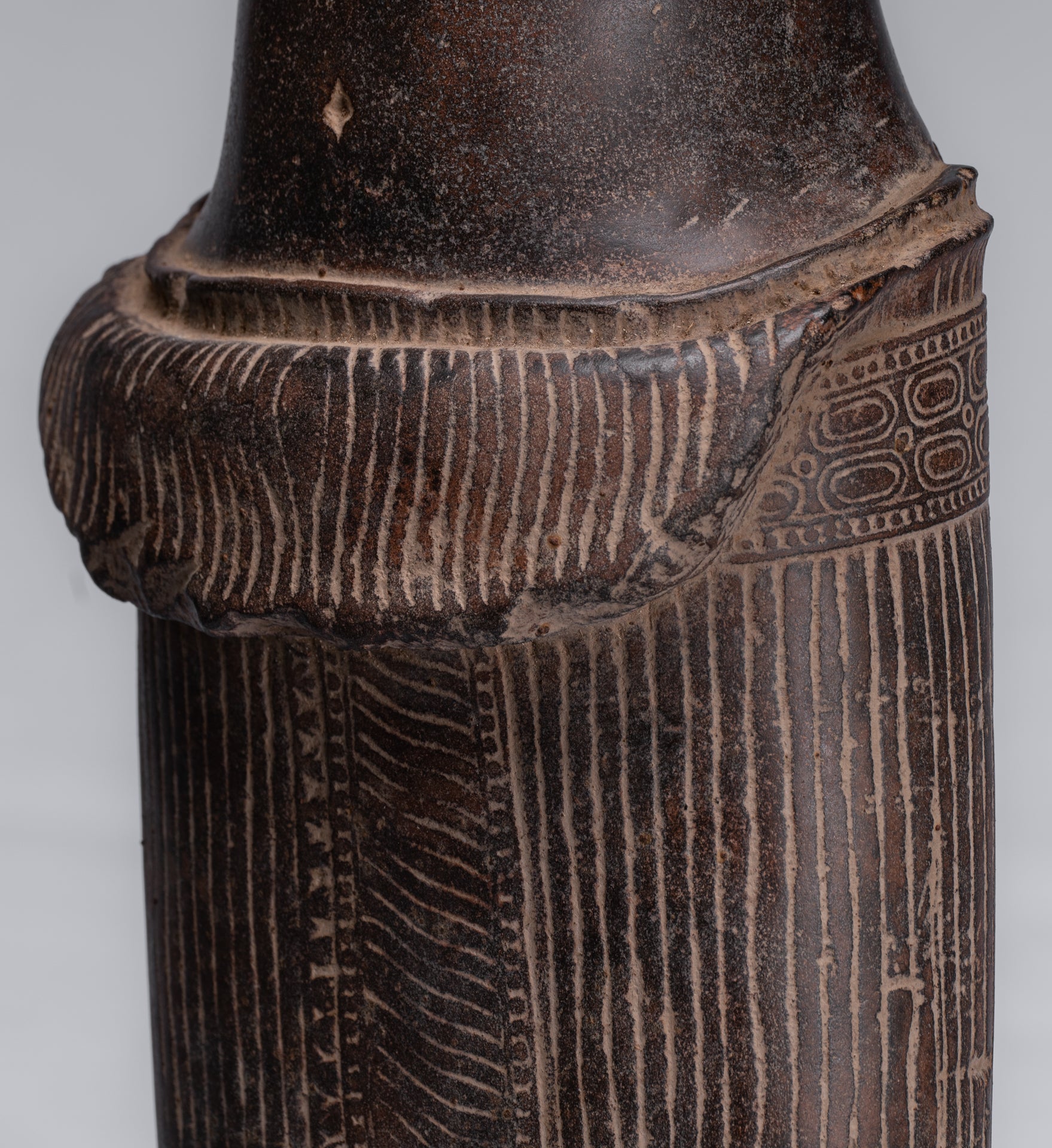 Antique Khmer Angkor Wat Style Stone Lakshmi Torso (probably) - 68cm/27"