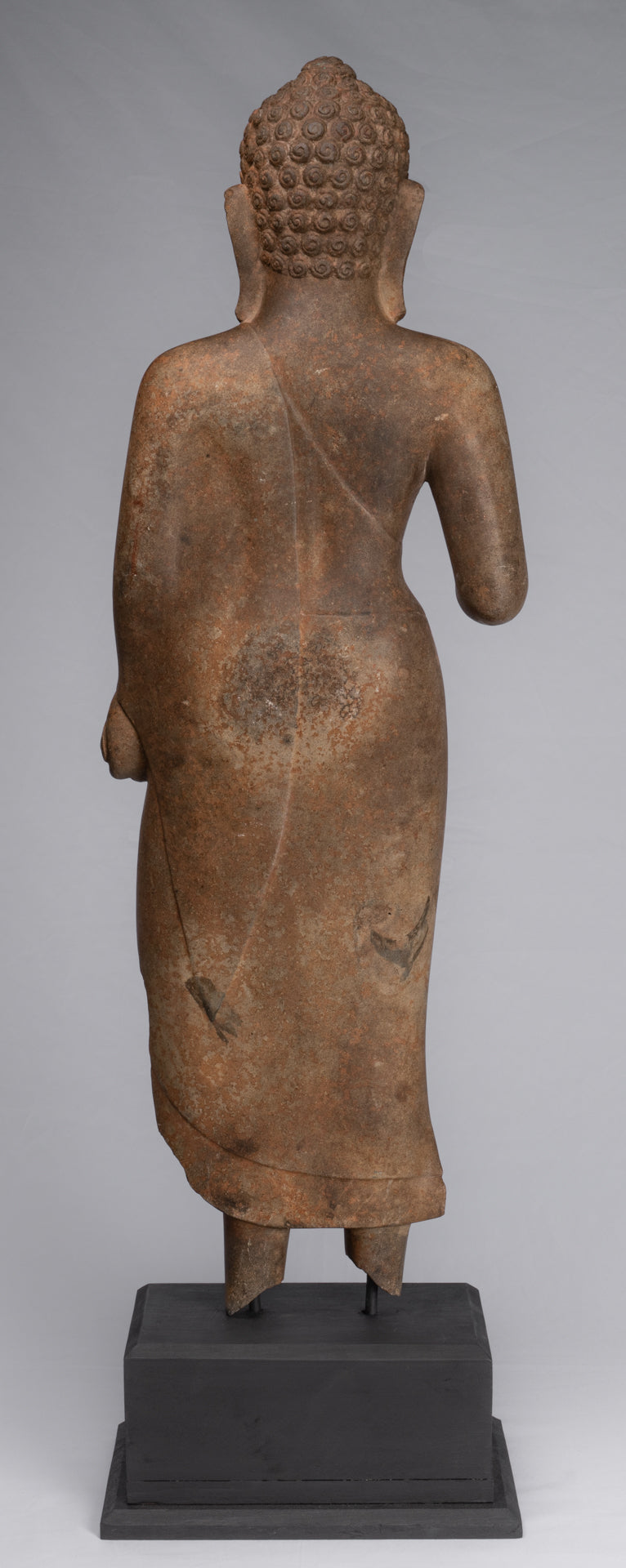 Statua di Buddha - Antique Thai Style Standing Stone Dvaravati Statue Buddha - 100 cm/40 "di altezza