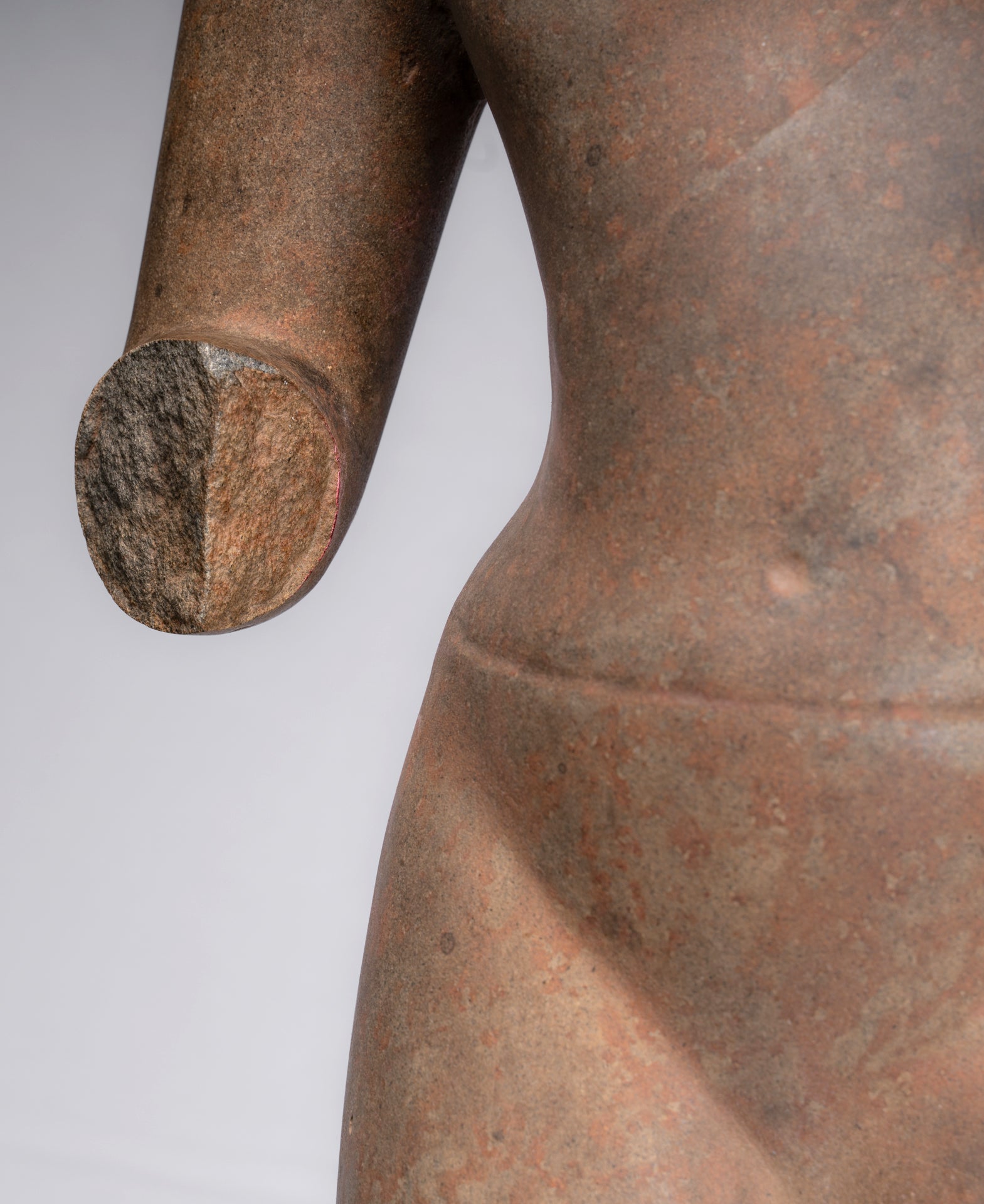 Statua di Buddha - Antique Thai Style Standing Stone Dvaravati Statue Buddha - 100 cm/40 "di altezza