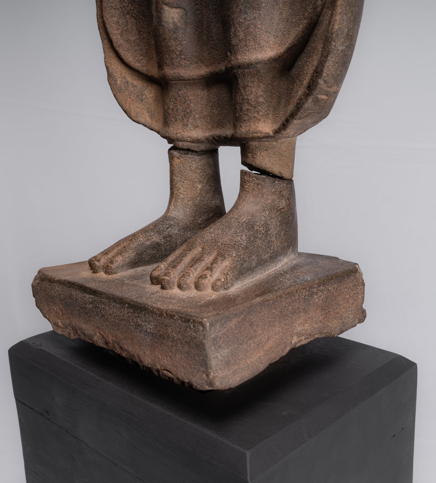 Statue Buddha - Antique Thai Style Standing Stone Dvaravati Statue Buddha - 102 cm/41 "di altezza