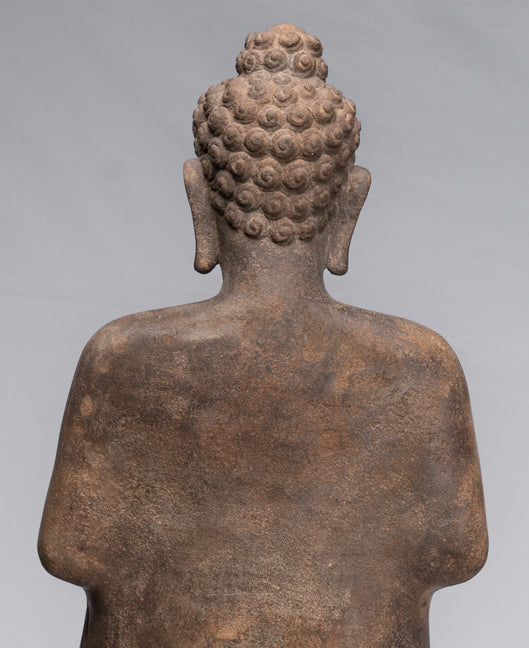 Statue Buddha - Antique Thai Style Standing Stone Dvaravati Statue Buddha - 102 cm/41 "di altezza