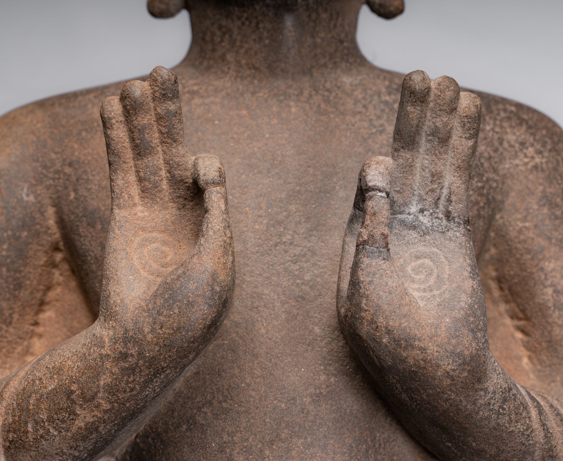 Statue Buddha - Antique Thai Style Standing Stone Dvaravati Statue Buddha - 102 cm/41 "di altezza