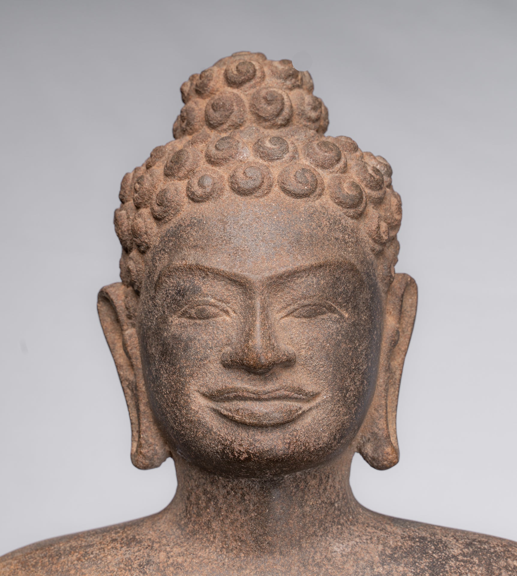 Statue Buddha - Antique Thai Style Standing Stone Dvaravati Statue Buddha - 102 cm/41 "di altezza