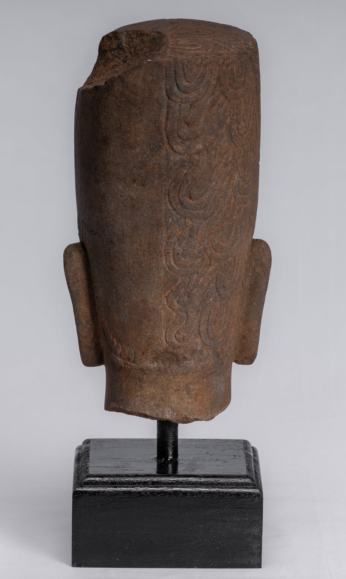 Statue Harihara - Antique Phnom Da Style Hari Hari o Vishnu & Shiva Head - 31cm/12 "