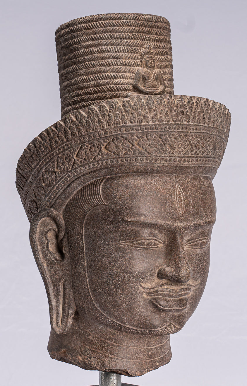 Antique Koh Ker Stone Stone Bodhisattva Avalokitesvara Statua - 54 cm/22 "