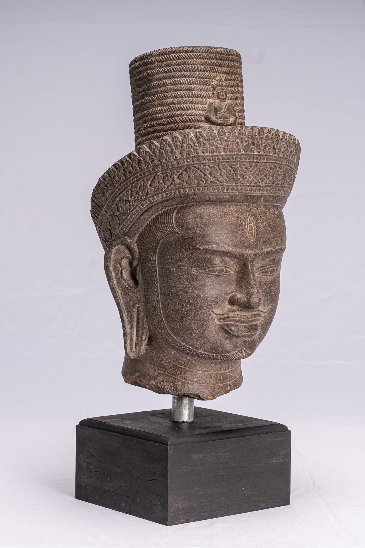 Antique Koh Ker Stone Stone Bodhisattva Avalokitesvara Statua - 54 cm/22 "