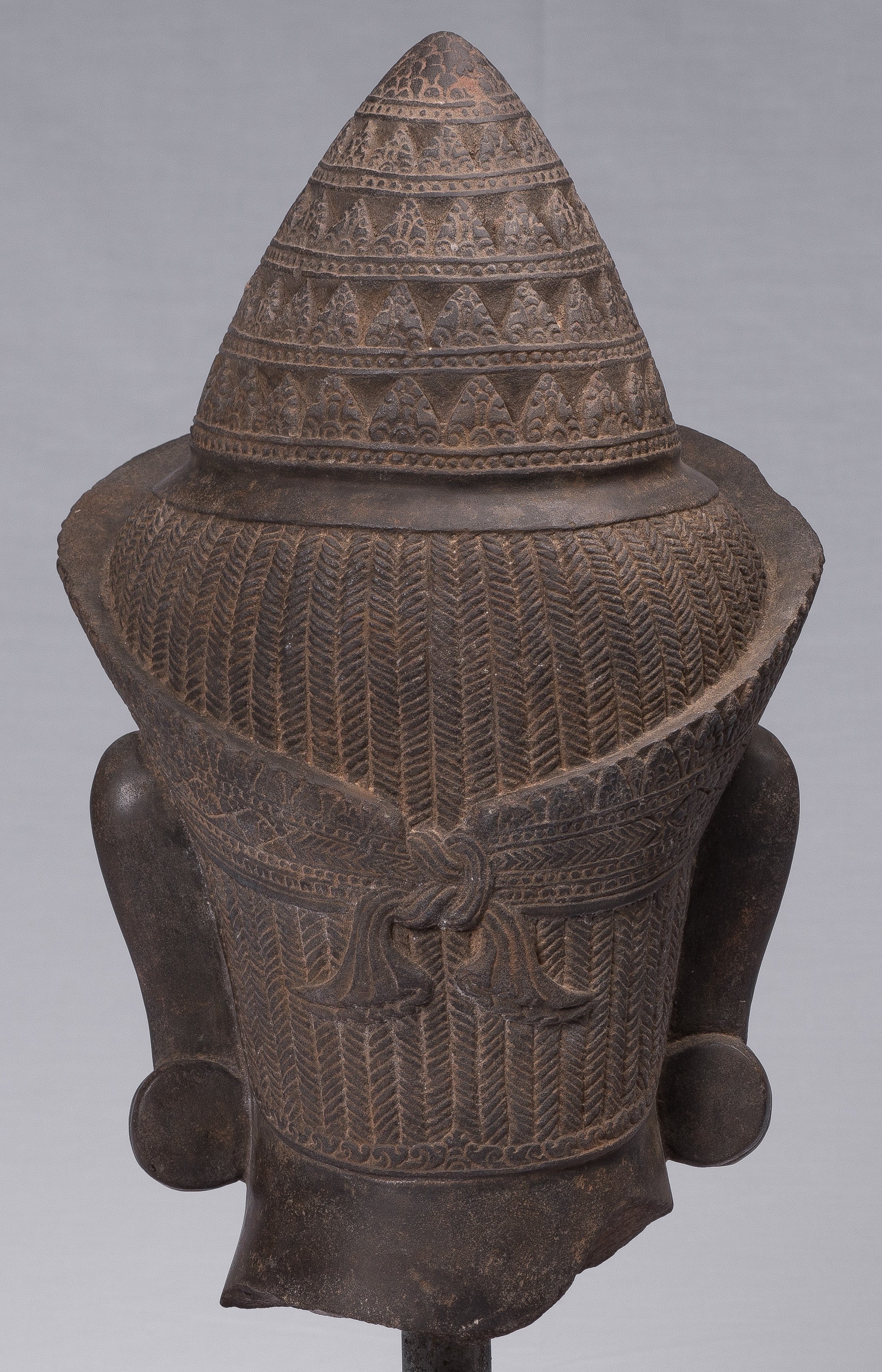 Antique Khmer Style Stone Banteay Srei Hindu God Hanuman Statue - 55 cm/22 "di altezza