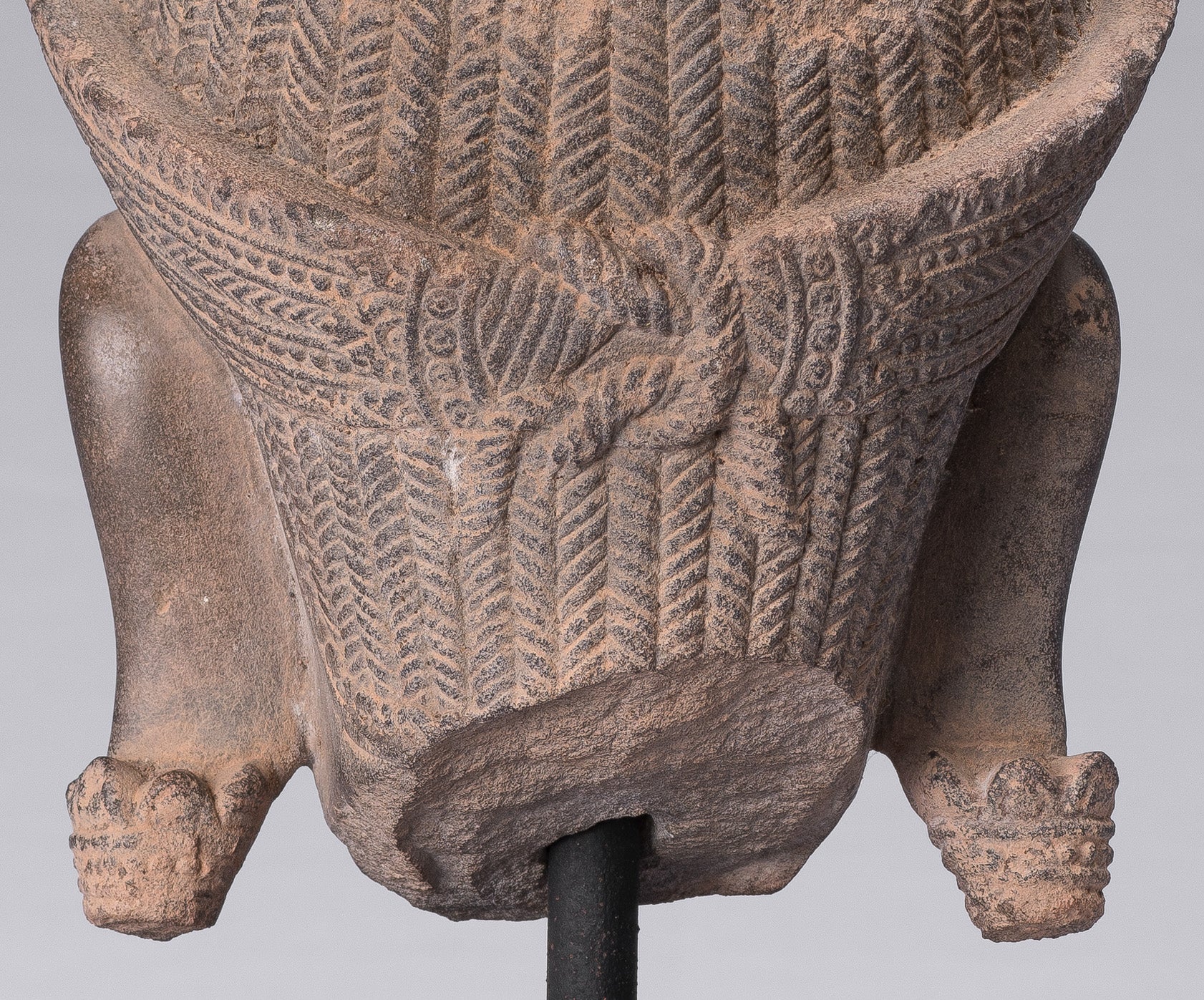 Shiva Statue, Antike Banteay Srei Stil Khmer Stein Shiva Statue Kopf mit Zerstörer...31cm/12"