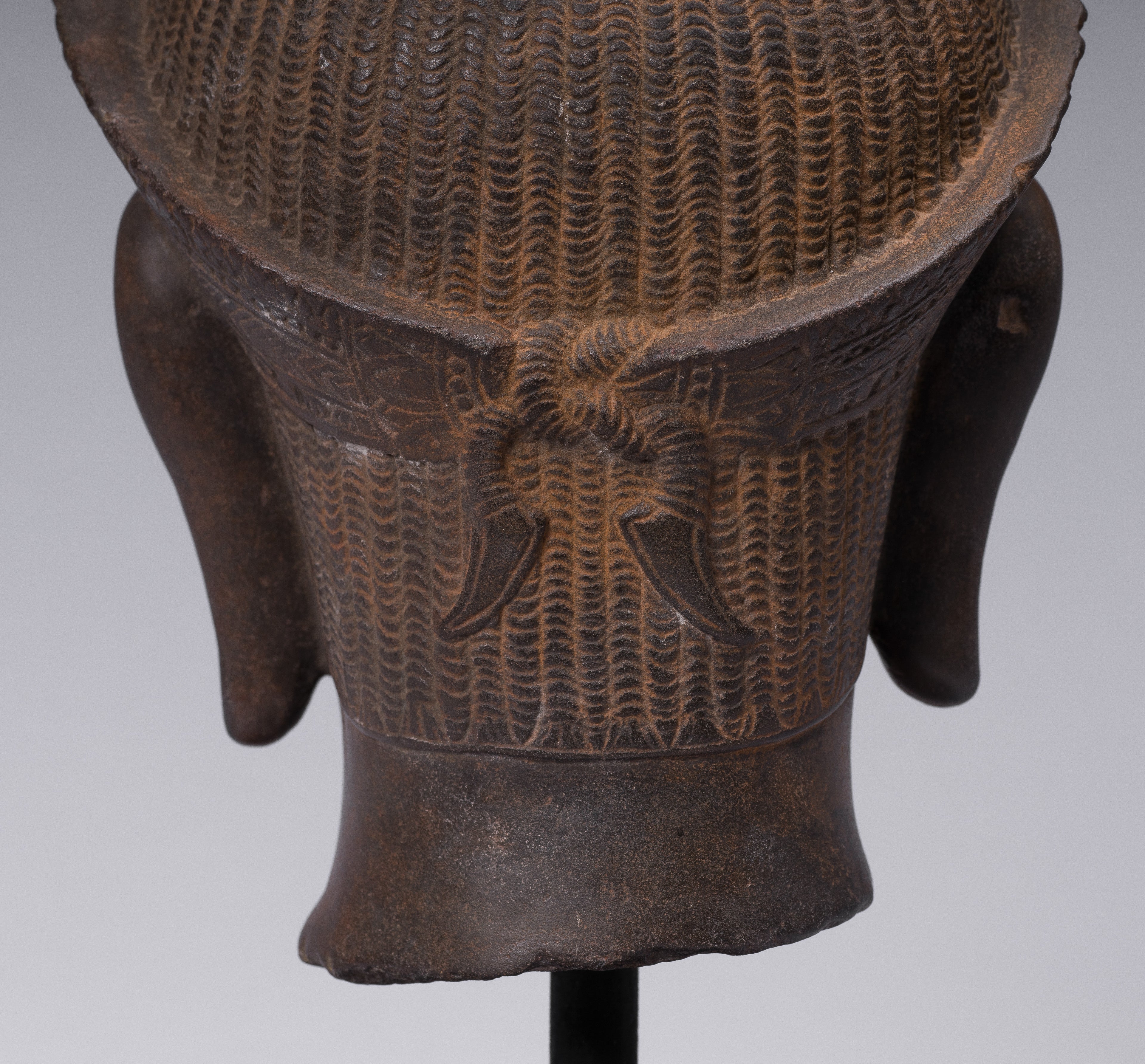 Shiva-Statue – antike Shiva-Kopfstatue aus Khmer-Stein im Koh-Ker-Stil – der Zerstörer – 42 cm