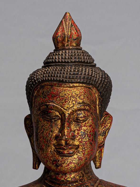 Statue Buddha - Antique Khmer Style SE Asia SETTO ALLIMENTAZIONE BUDDHA STATUE - 43CM/17 "