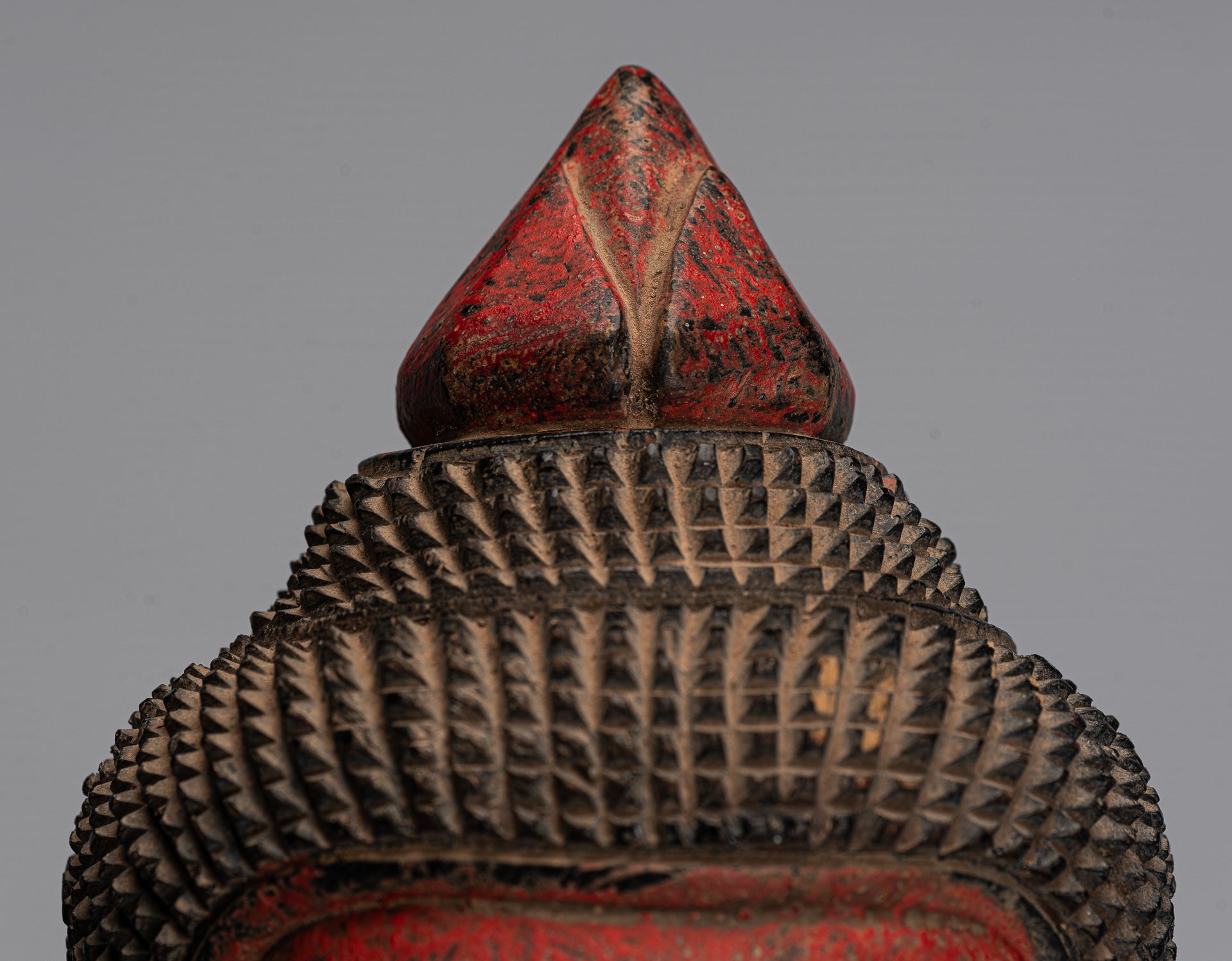 Buddha Statue - Antique Khmer Style SE Asia Seated Wood Meditation Buddha Statue - 51cm/20"