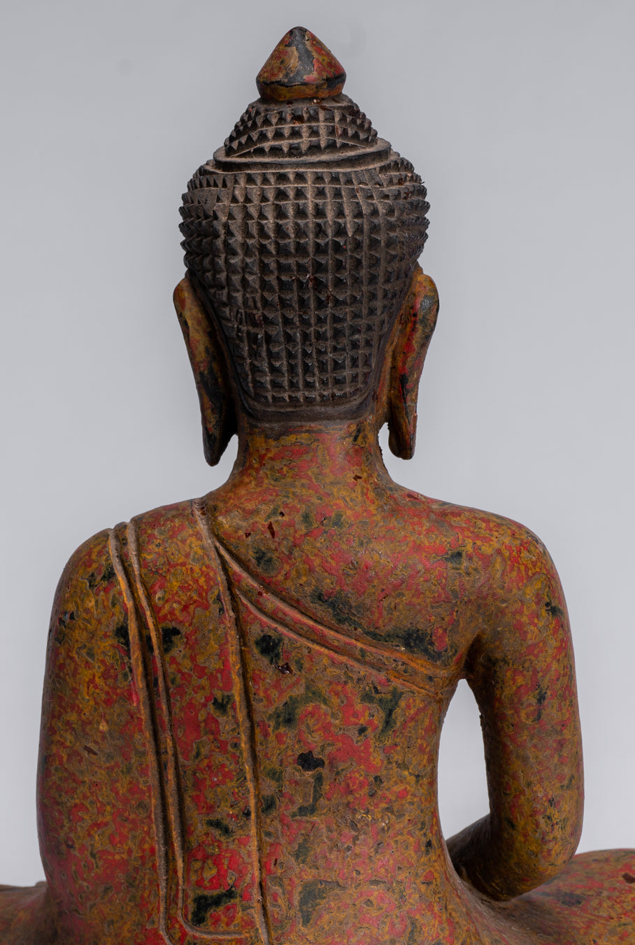 Buddha Skulptur-Antique Khmer Stil Holz sitzend Buddha Statue Dhyana Meditation Mudra-26cm/10 "