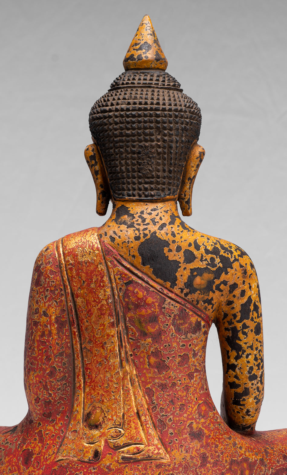 Statue Buddha - Antique Khmer Style SE Asia Seduto l'Illuminismo in legno Statua Buddha - 39 cm/16 "