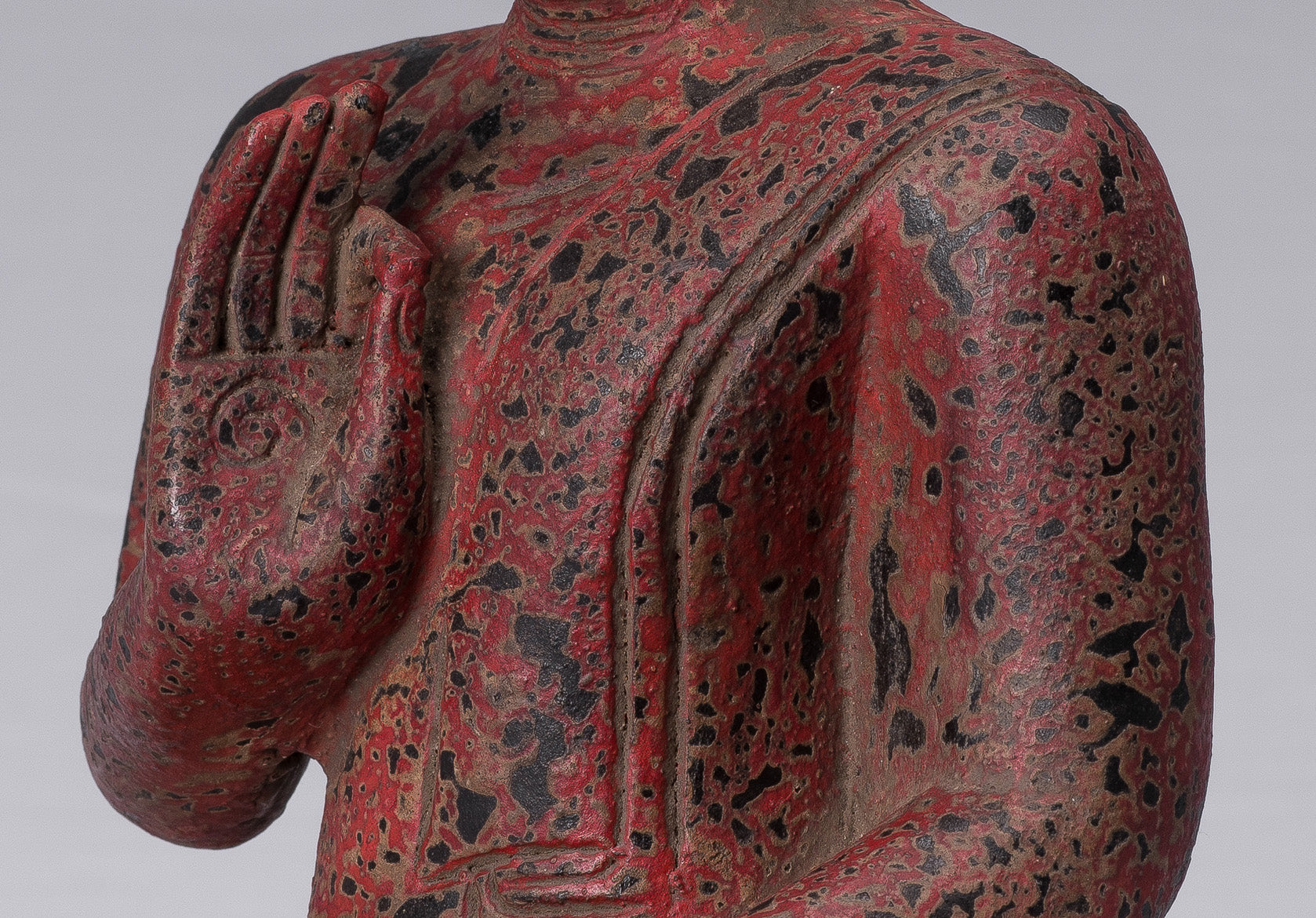 Buddha Sculpture - Buddha - Antique Khmer Style seduto Buddha Statue Teaching Mudra - 34 cm/14 "