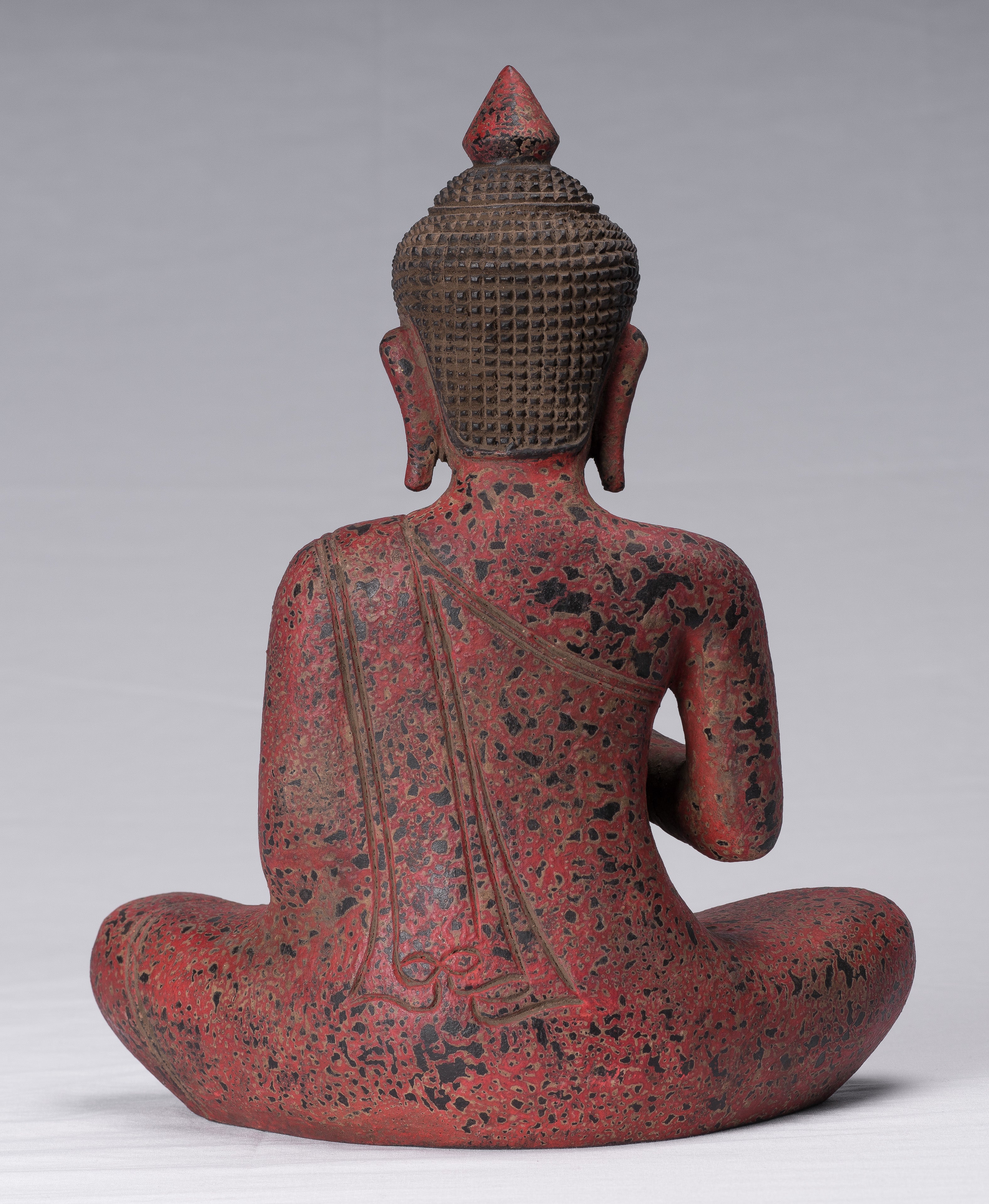 Buddha Sculpture - Buddha - Antique Khmer Style seduto Buddha Statue Teaching Mudra - 34 cm/14 "