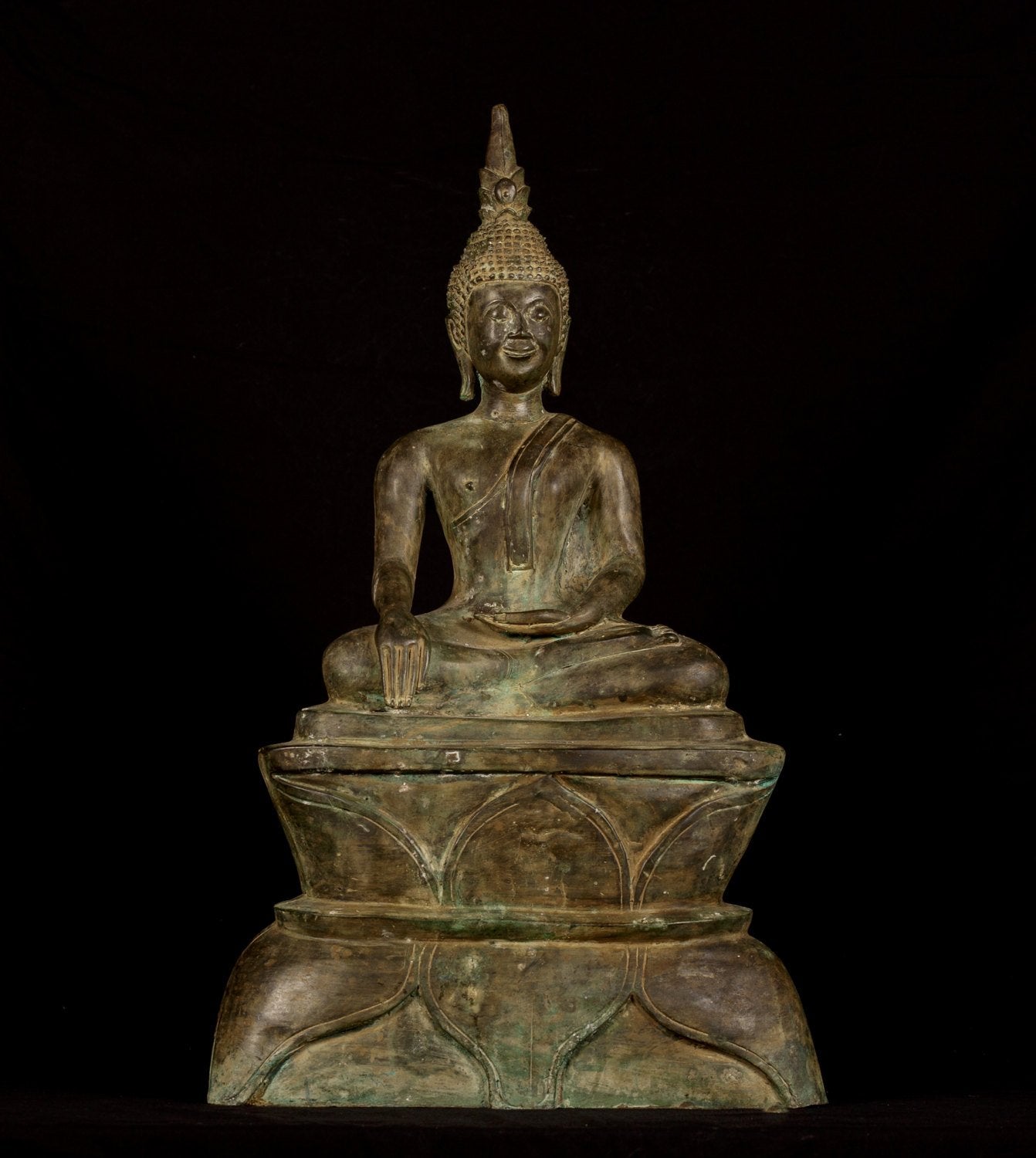 Statua Buddha - Antique Antique Laos Enlightenment Buddha Statue - 61 cm/24 "