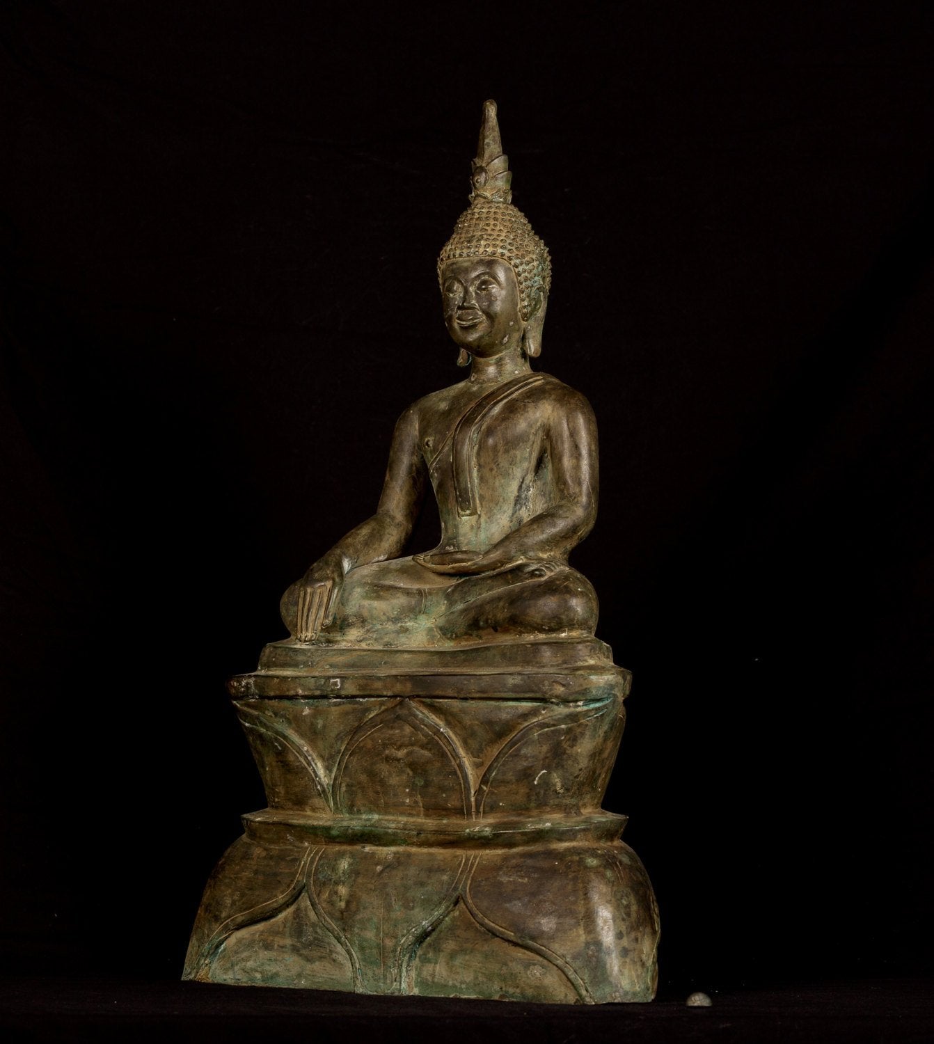 Statua Buddha - Antique Antique Laos Enlightenment Buddha Statue - 61 cm/24 "