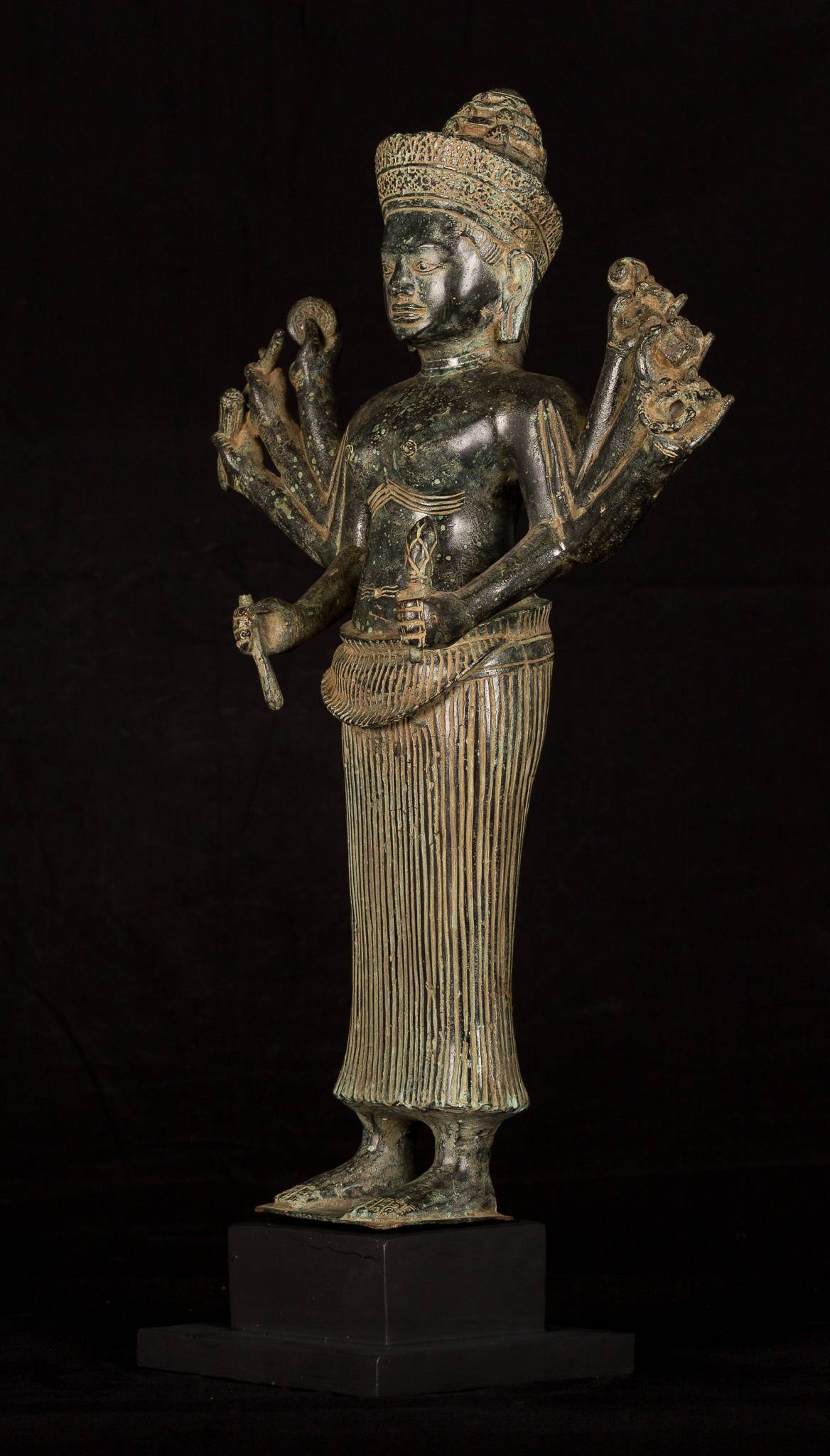 Antique Khmer Style Koh Ker Durga Mahishasuramardini Statue- 54cm/22 "
