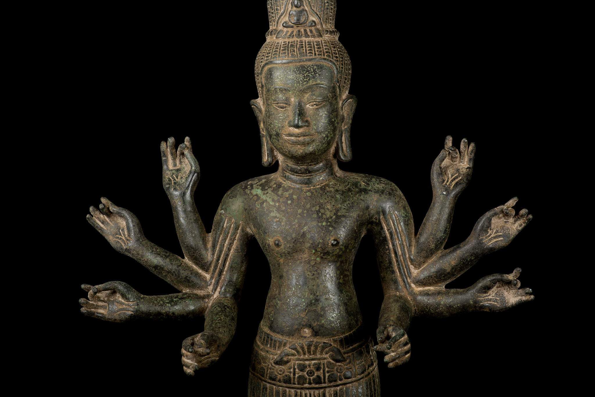 Statua Lokeshvara in stile bronzo in stile bronzo di bronzo di khmer - 51 cm/20 "