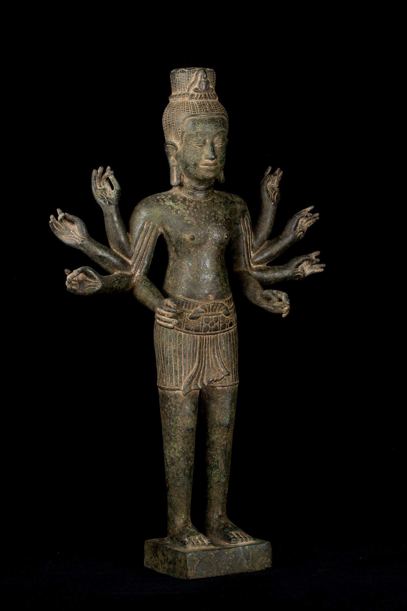 Statua Lokeshvara in stile bronzo in stile bronzo di bronzo di khmer - 51 cm/20 "