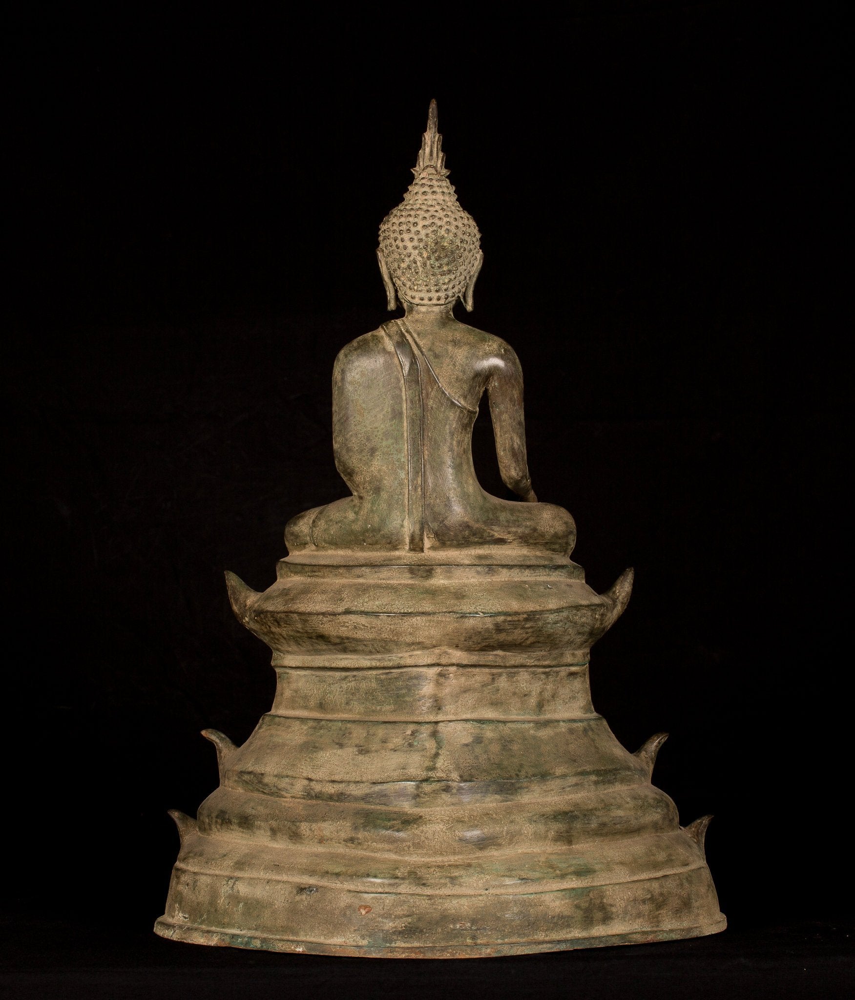 Buddha - Antique Laos Style Sehot Bronze Enlightenment Buddha Statua - 53cm/21 "